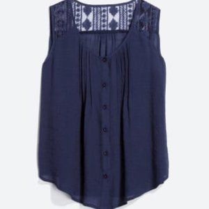 PAPERMOON NAVY BLUE SLEEVELESS TOP Medium